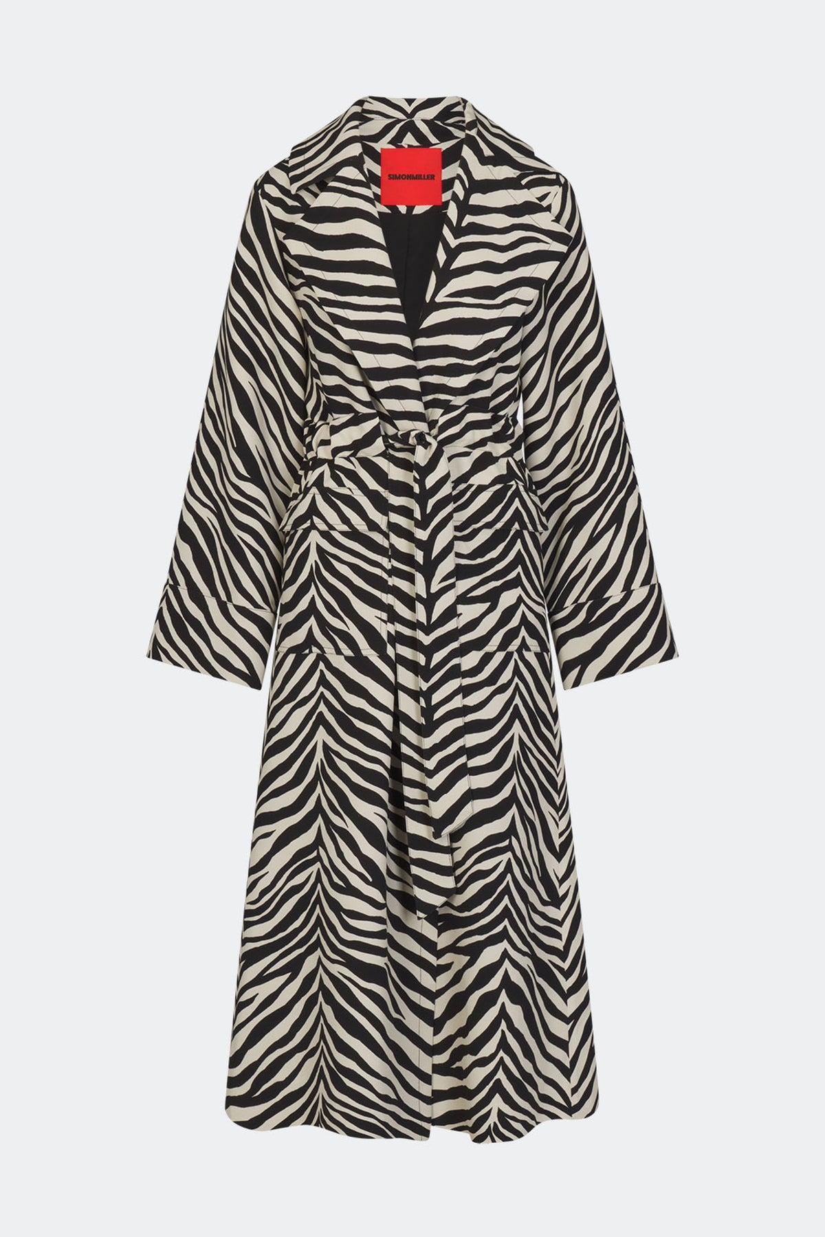 Djinn Crepe Robe Coat In Zebra Print