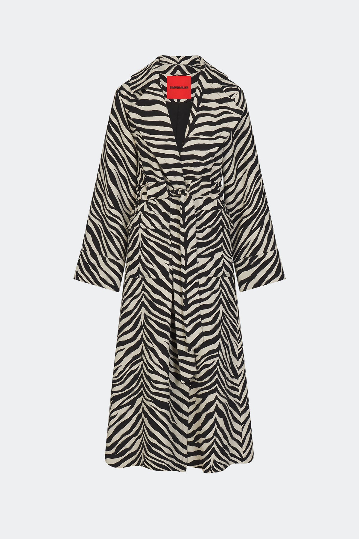Djinn Crepe Robe Coat In Zebra Print