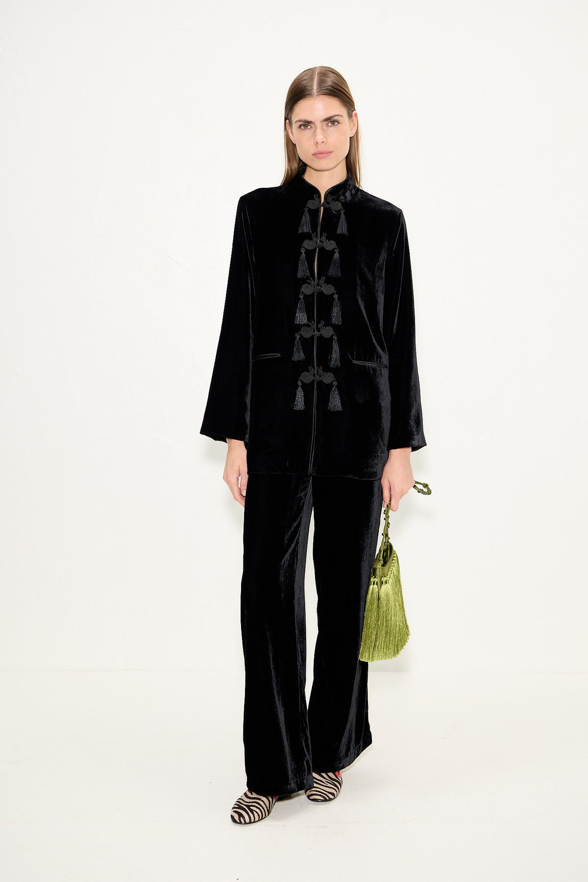 Nuala Velvet Pant In Black