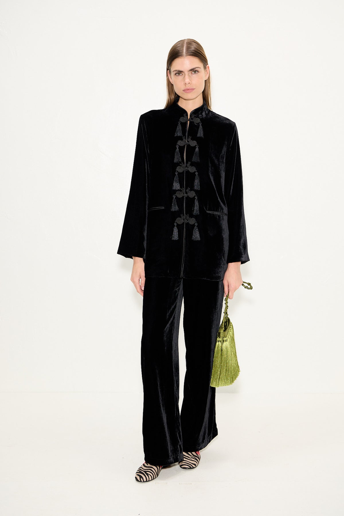 Nuala Velvet Pant In Black