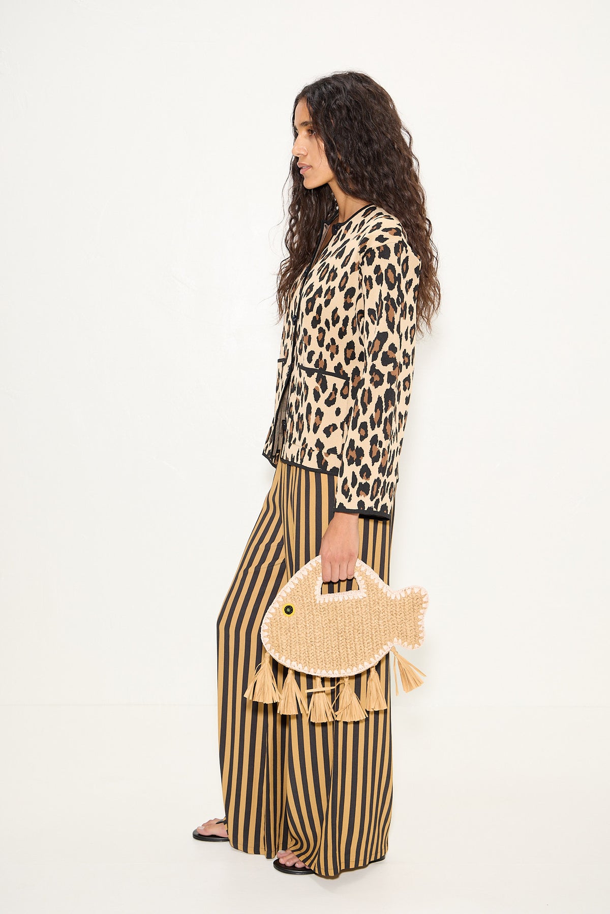 Beaux Knit Cardigan In Cheetah Scramble