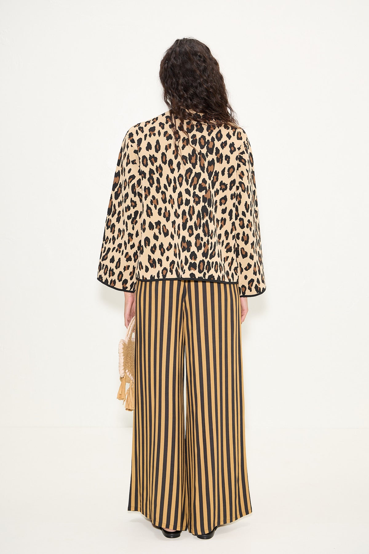 Beaux Knit Cardigan In Cheetah Scramble