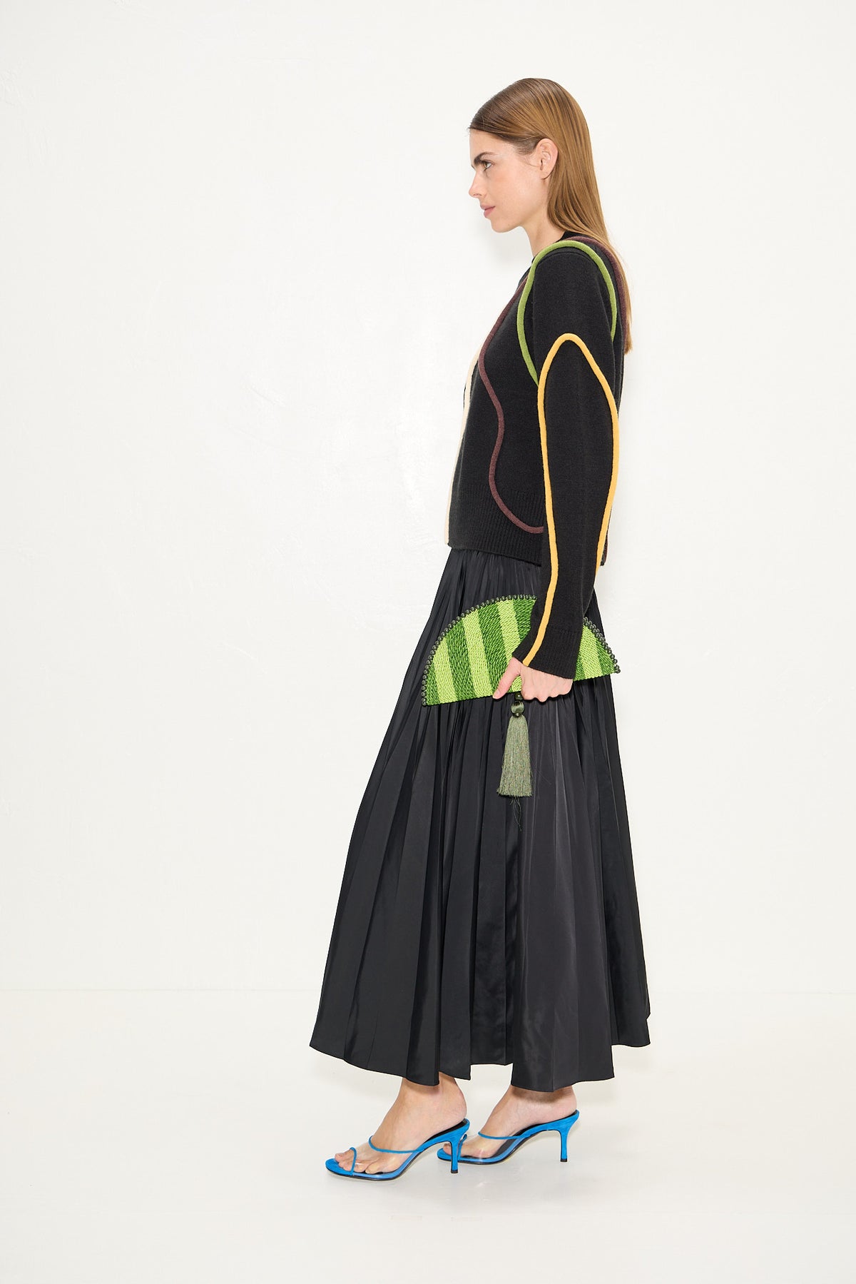 Cher Squiggle Sweater In Black Multi