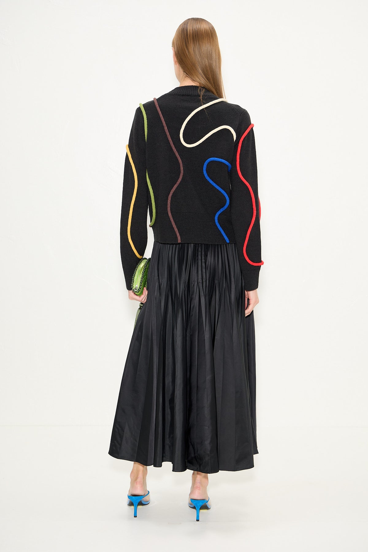 Cher Squiggle Sweater In Black Multi