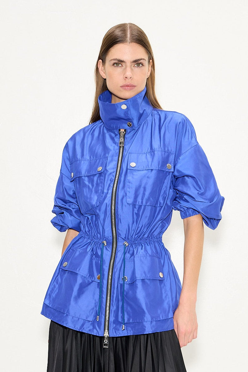 Iza Taffeta Jacket In Cobalt