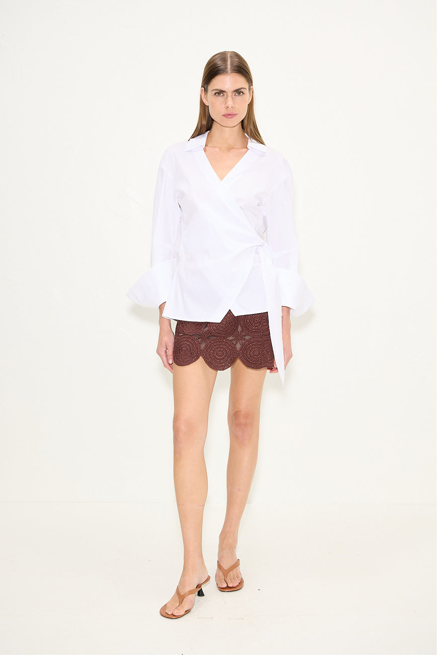 Beep Beep Mini Skirt In Choco Brown