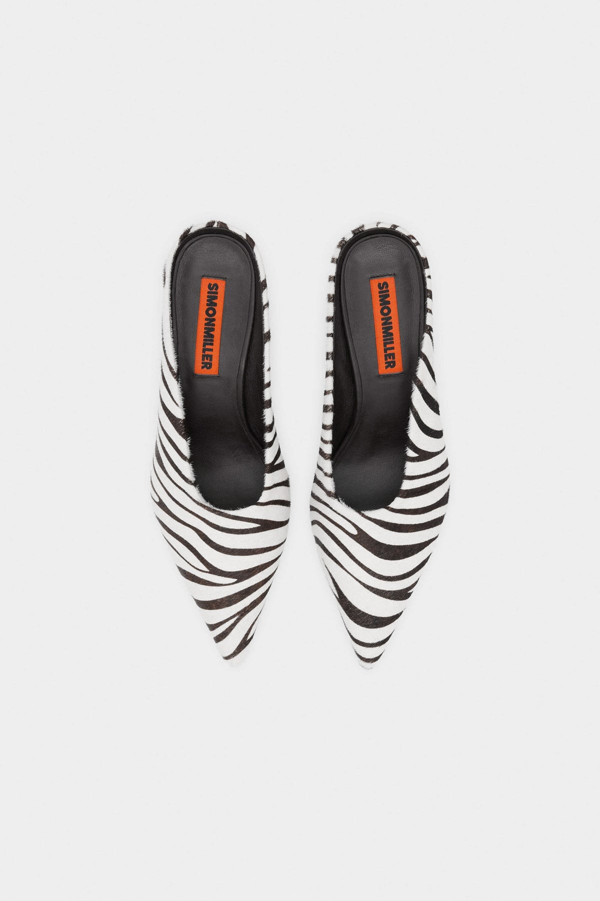Haircalf Pointed Gala Mule In Zebra