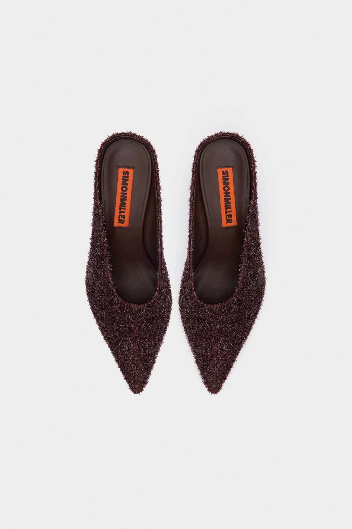 Tinsel Pointed Gala Mule In Chocolate