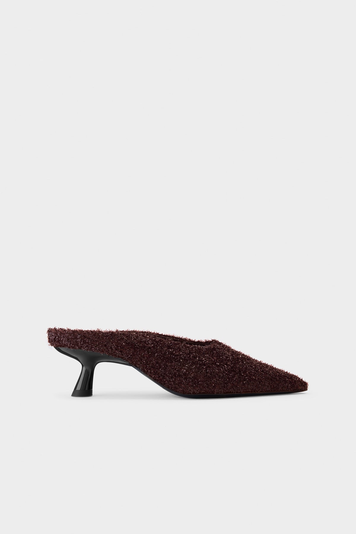 Tinsel Pointed Gala Mule In Chocolate