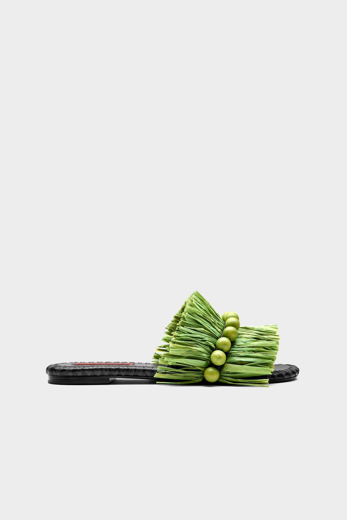 Island Fringe Salerno Sandal In Moss Green/Black