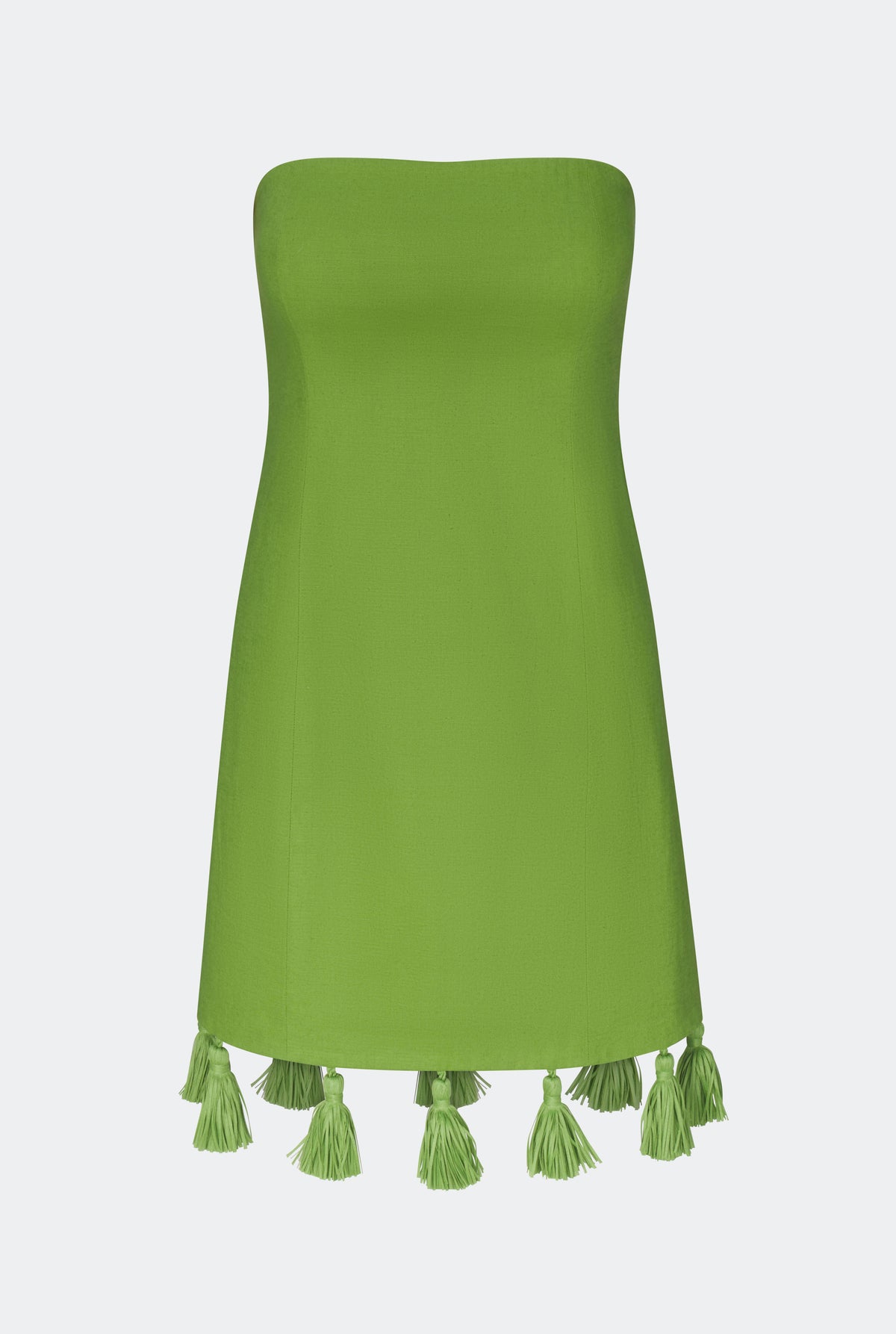 Freya Linen Tassel Mini Dress in Matcha