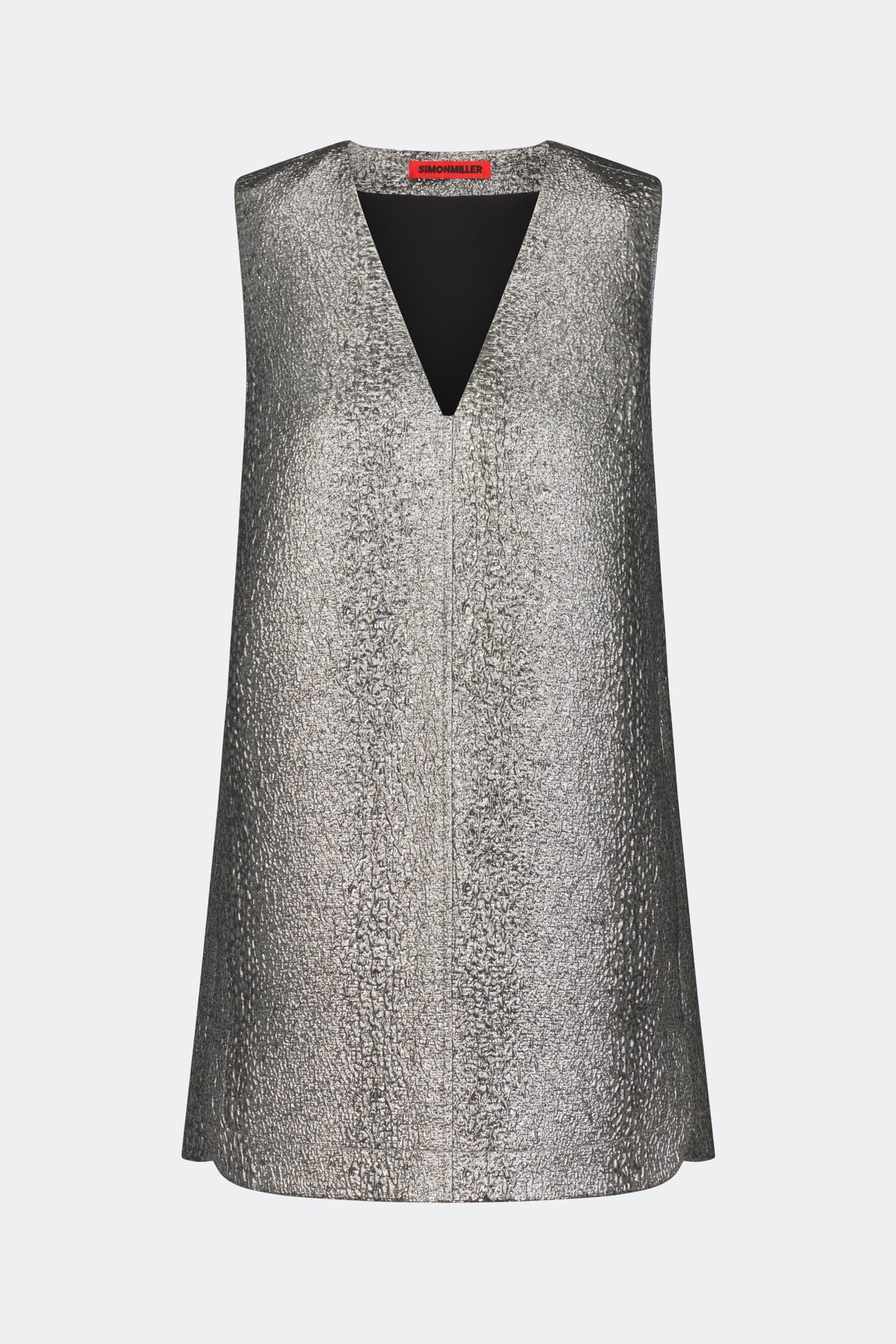 Fountain Metallic Mini Dress In Pewter