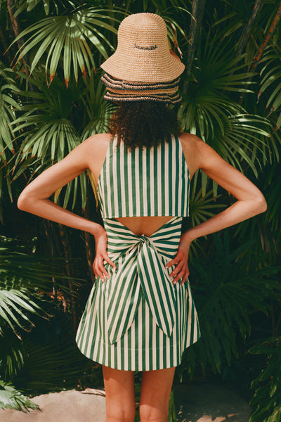 Loch Sleeveless Mini Dress in Gummy Green/Ecru | SIMONMILLER Simon Miller Loch Sleeveless Mini Dress in Gummy Green/Ecru | SIMONMILLER Simon Miller