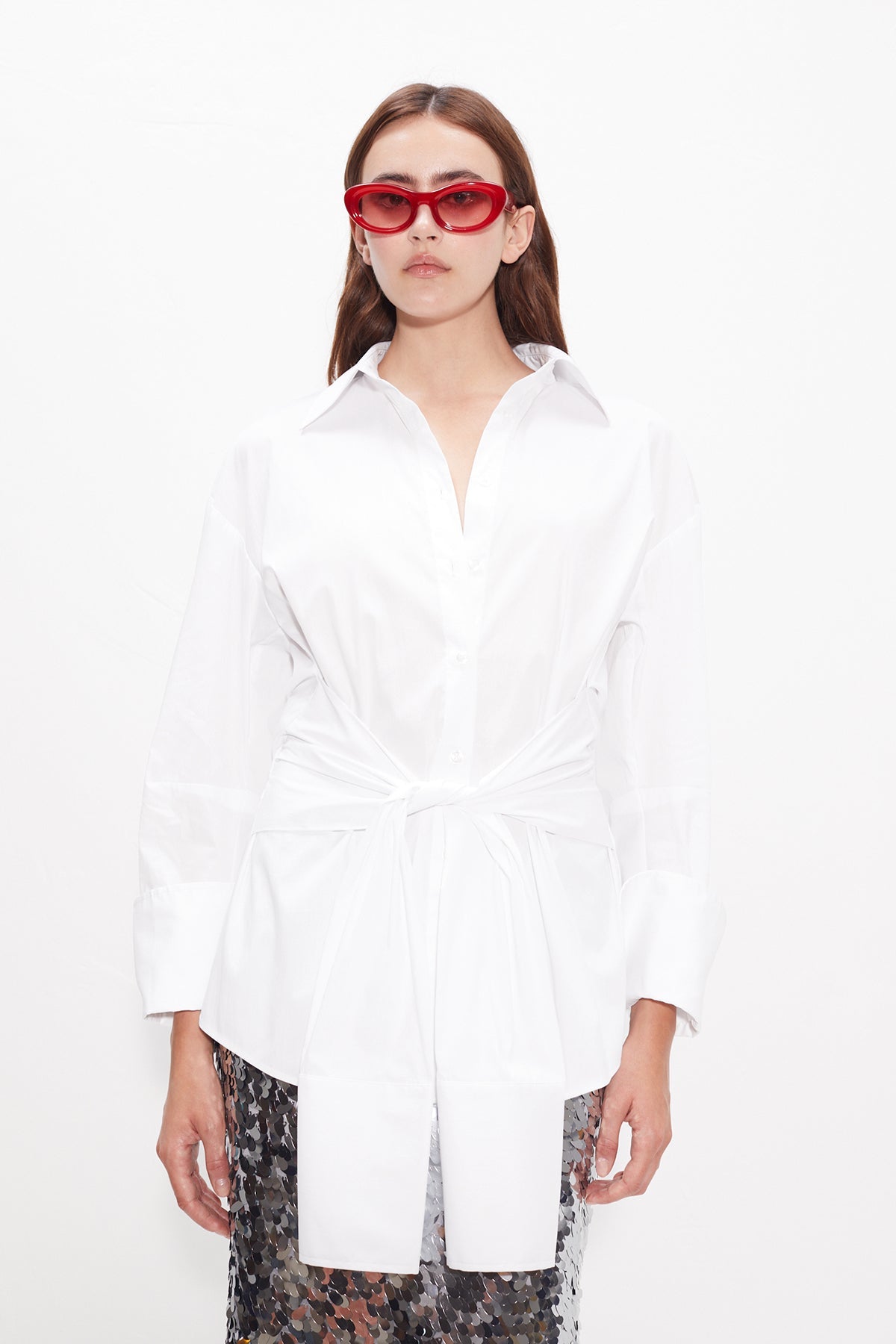Inna Poplin Top in Macadamia