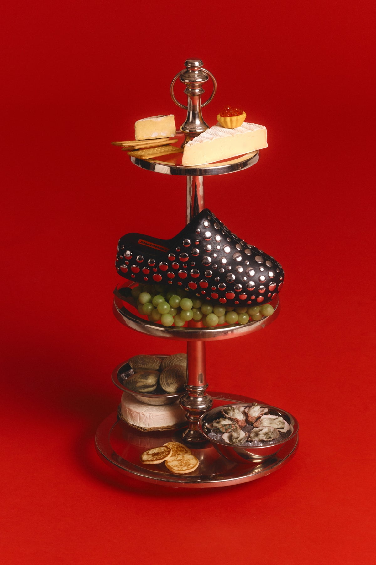 Studded Bubble Clog In Black/Silver