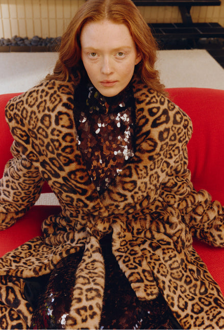Jones Leopard Wrap Coat In Cheetah Scramble
