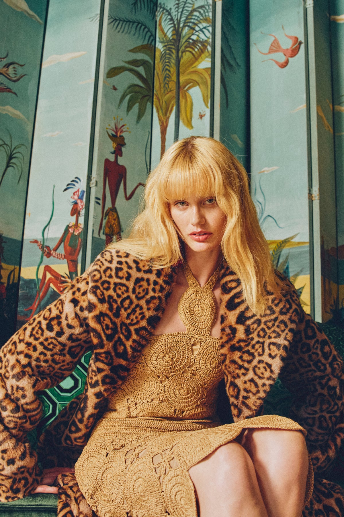 Jones Leopard Wrap Coat In Cheetah Scramble