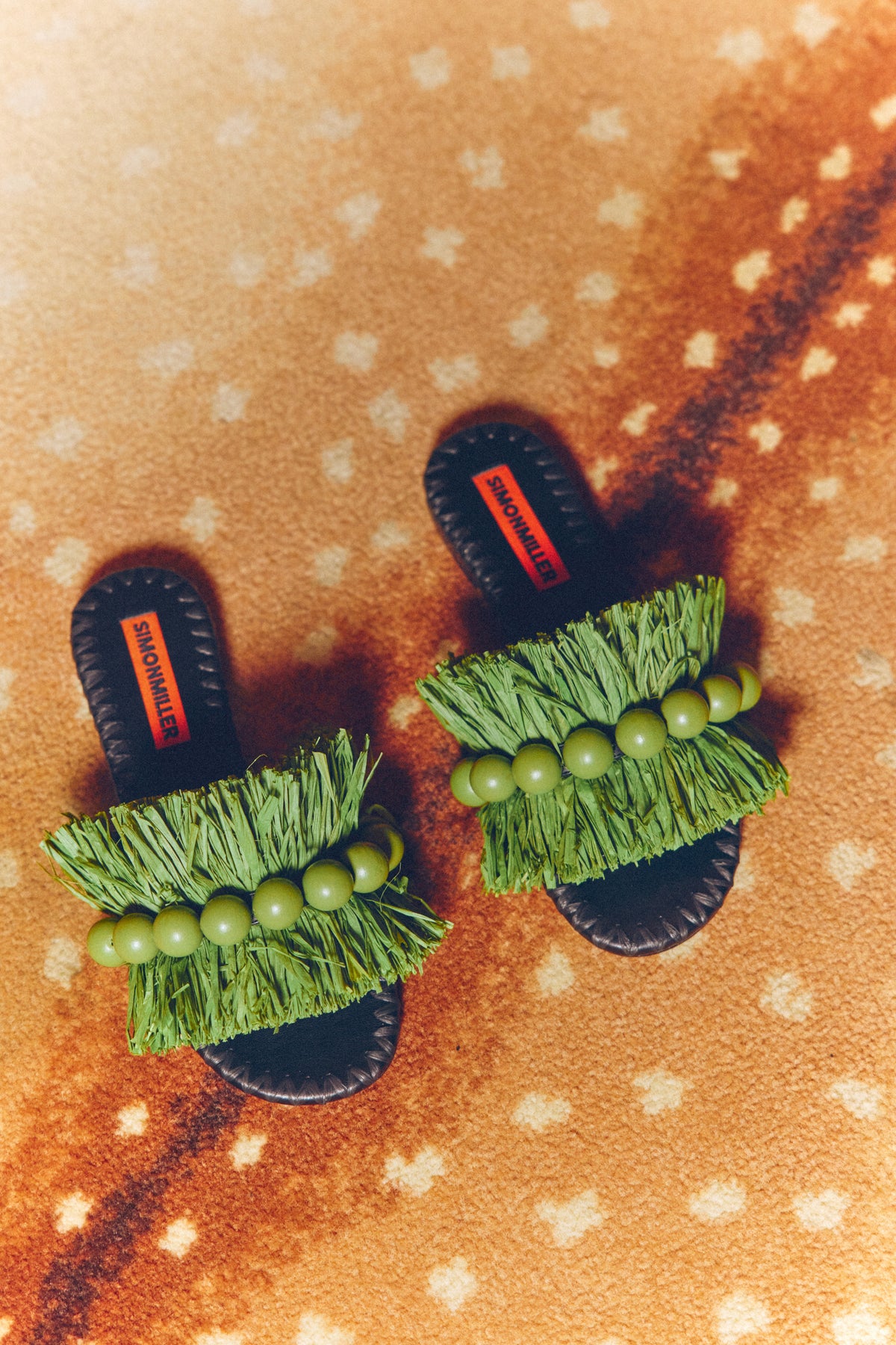 Island Fringe Salerno Sandal In Moss Green/Black