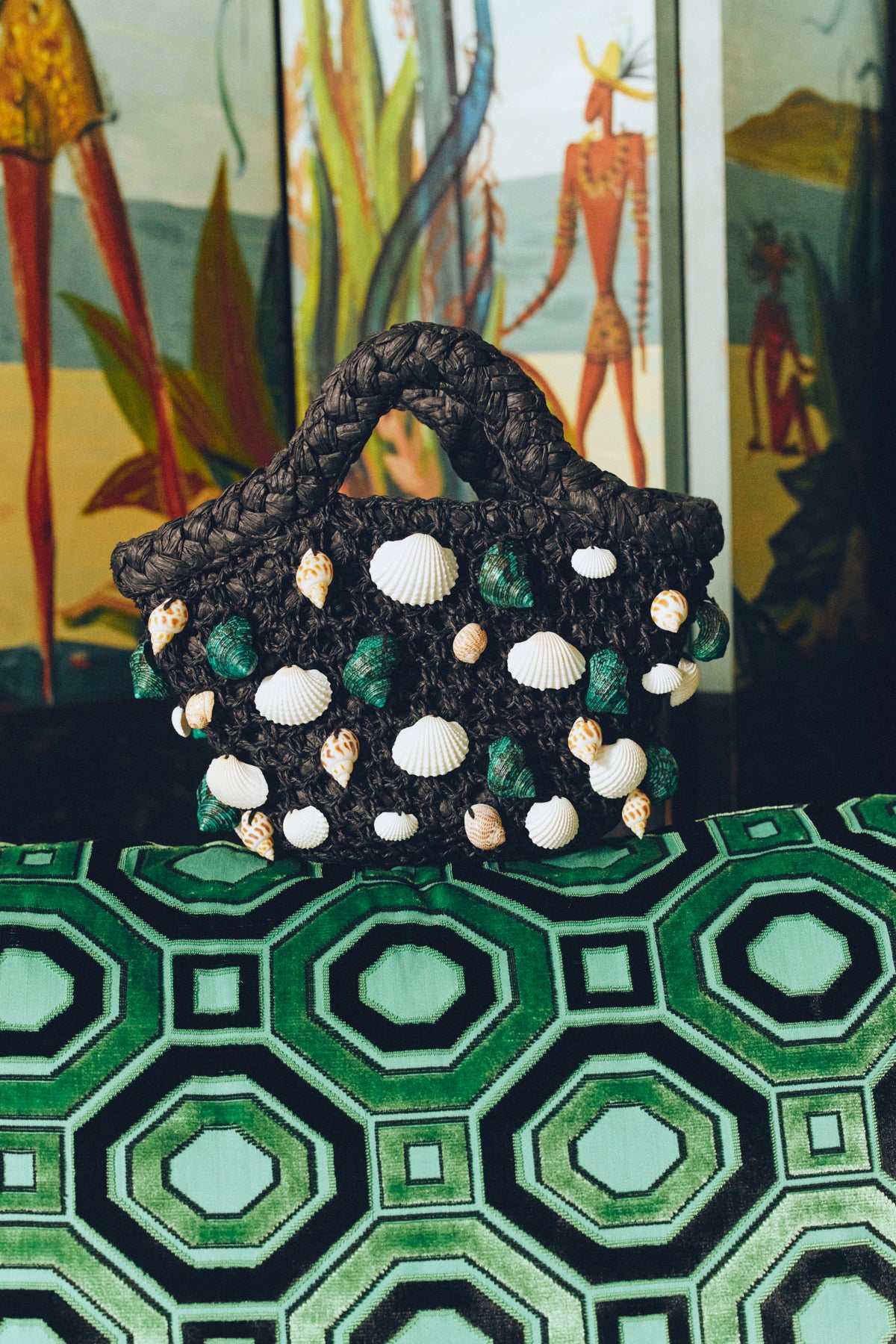 Shelly Bag In Black/Teal Multi