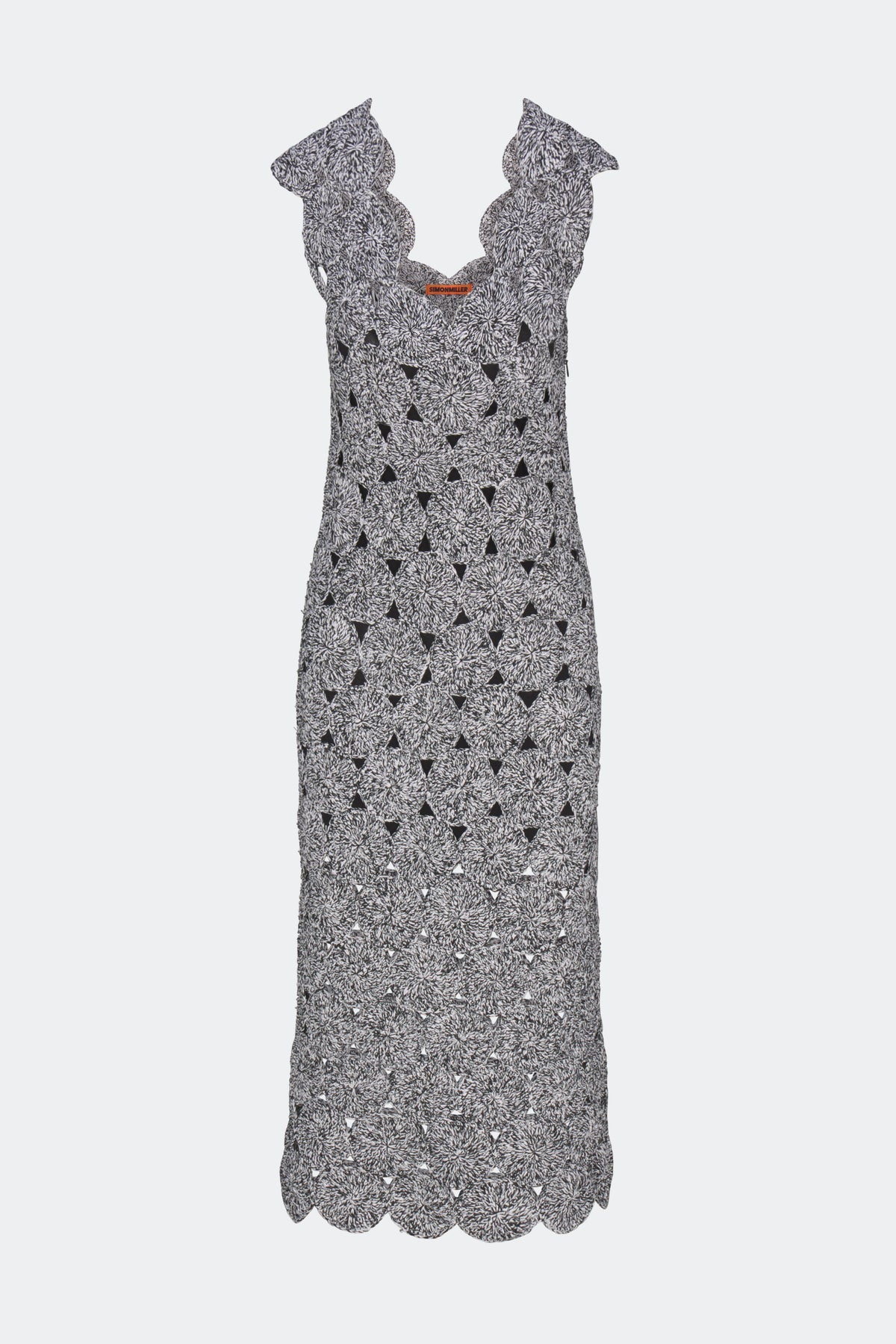 Muro Crochet Dress In Black/White Space Dye