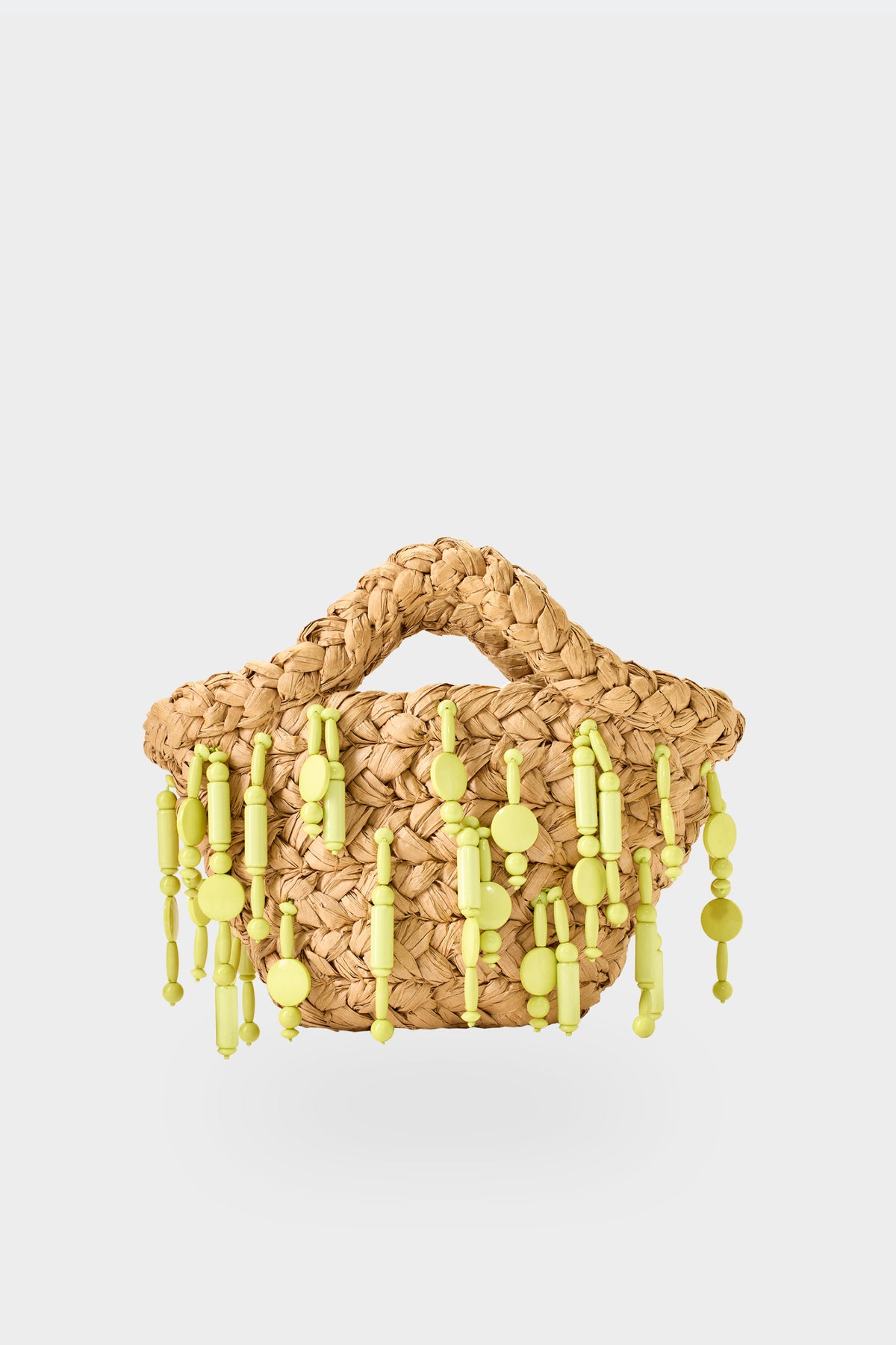 Beaded Shelly Bag in Natural/Lime