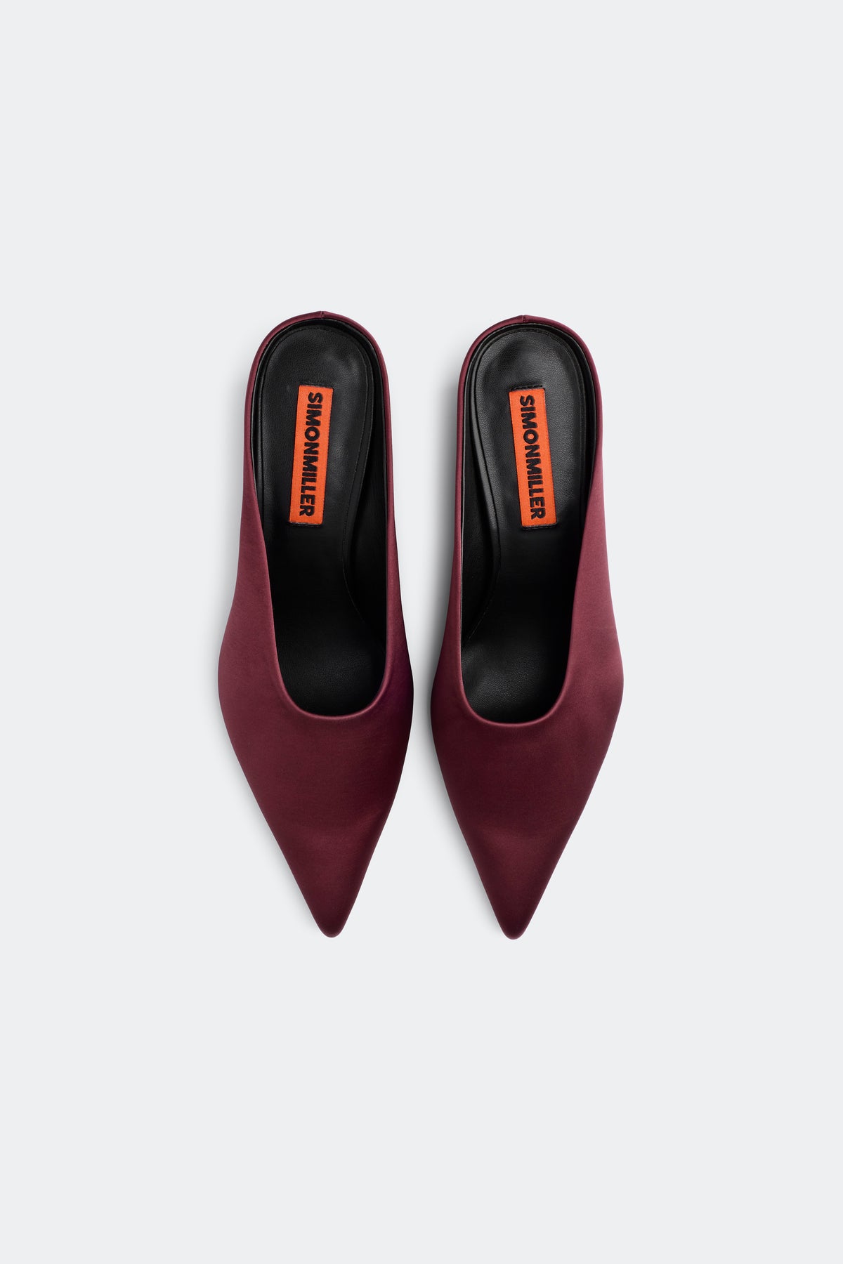 Satin Pointed Gala Wedge In Bordeaux