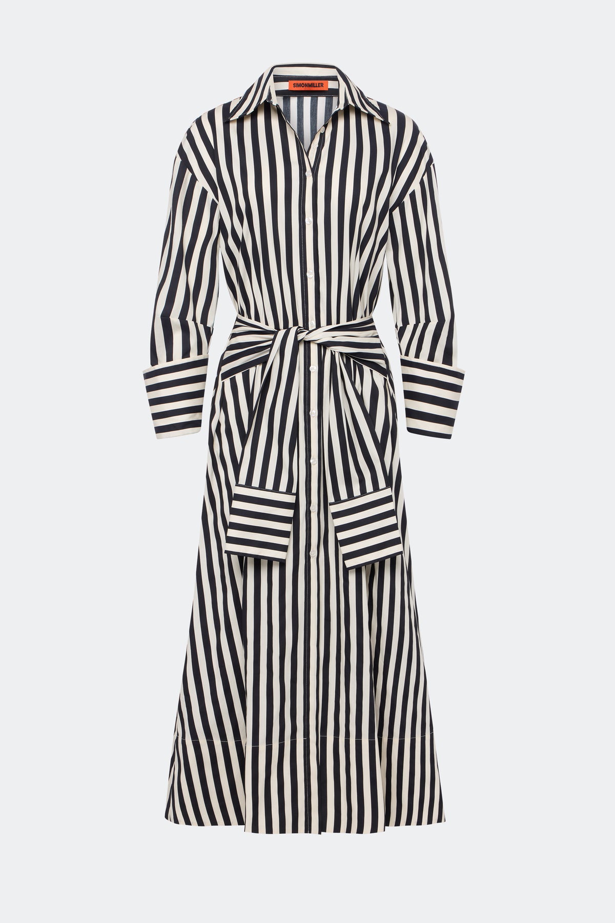 Inna Poplin Maxi Dress In Black/White Stripe