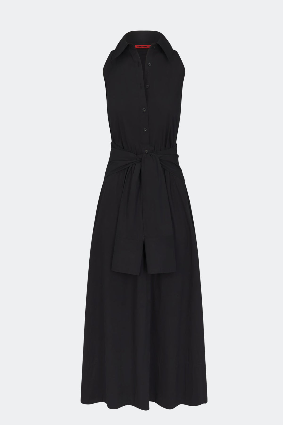 Inna Sleeveless Poplin Dress In Black