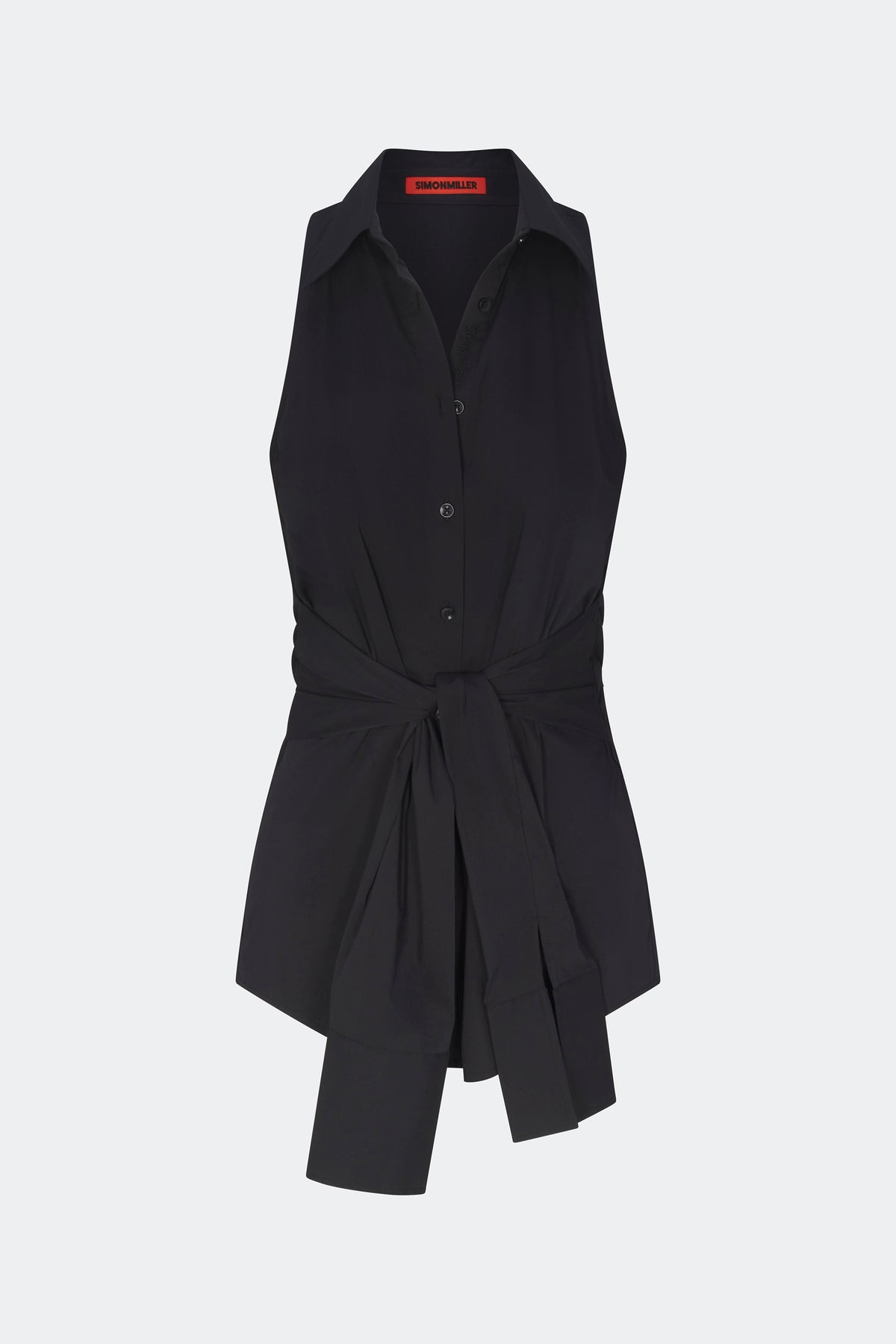 Inna Sleeveless Poplin Top In Black