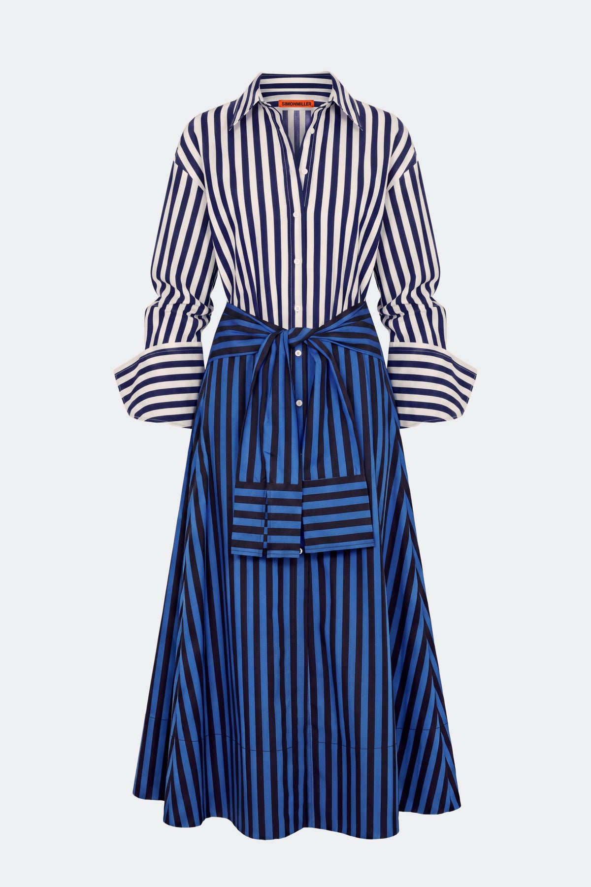 Inna Poplin Maxi Dress In Cobalt Stripe Combo