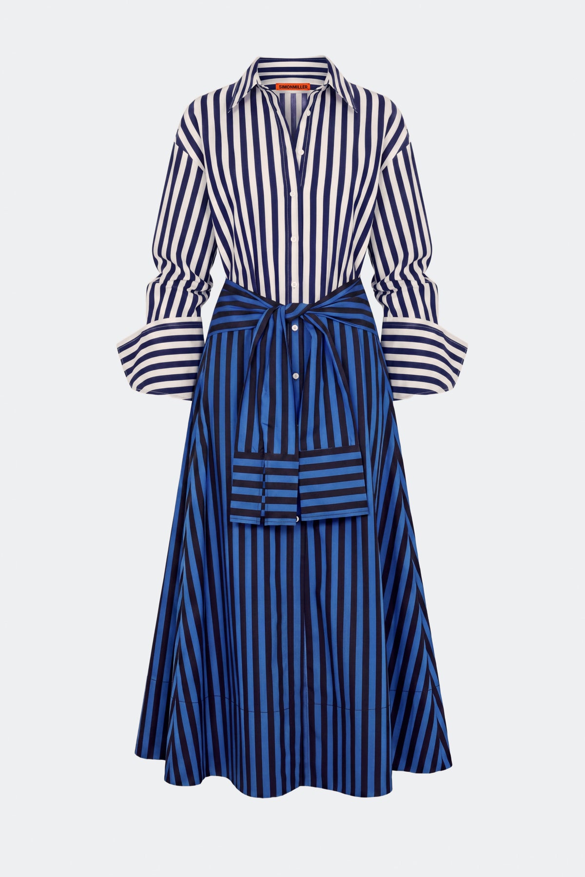 Inna Poplin Maxi Dress In Cobalt Stripe Combo