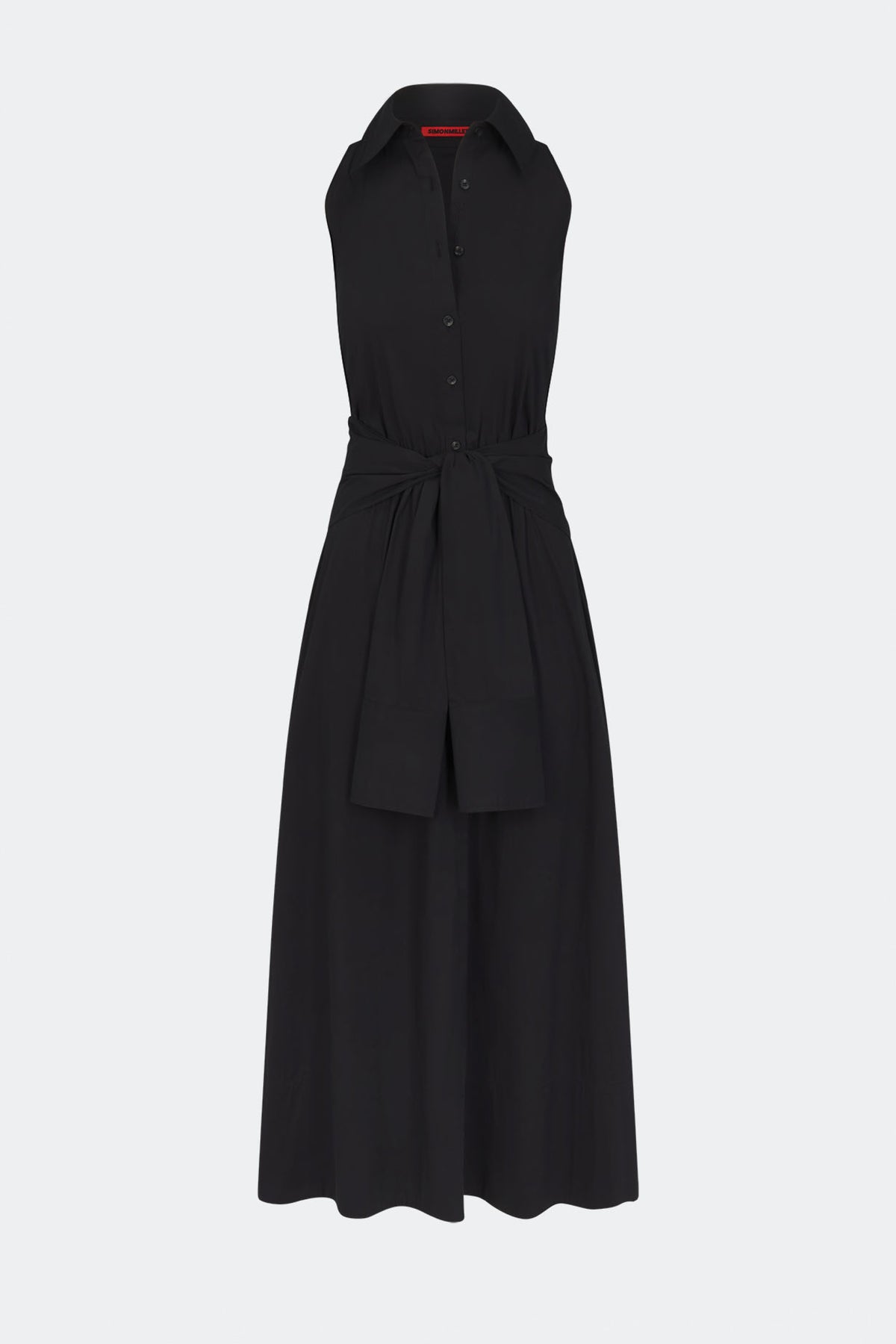 Inna Sleeveless Poplin Dress In Black