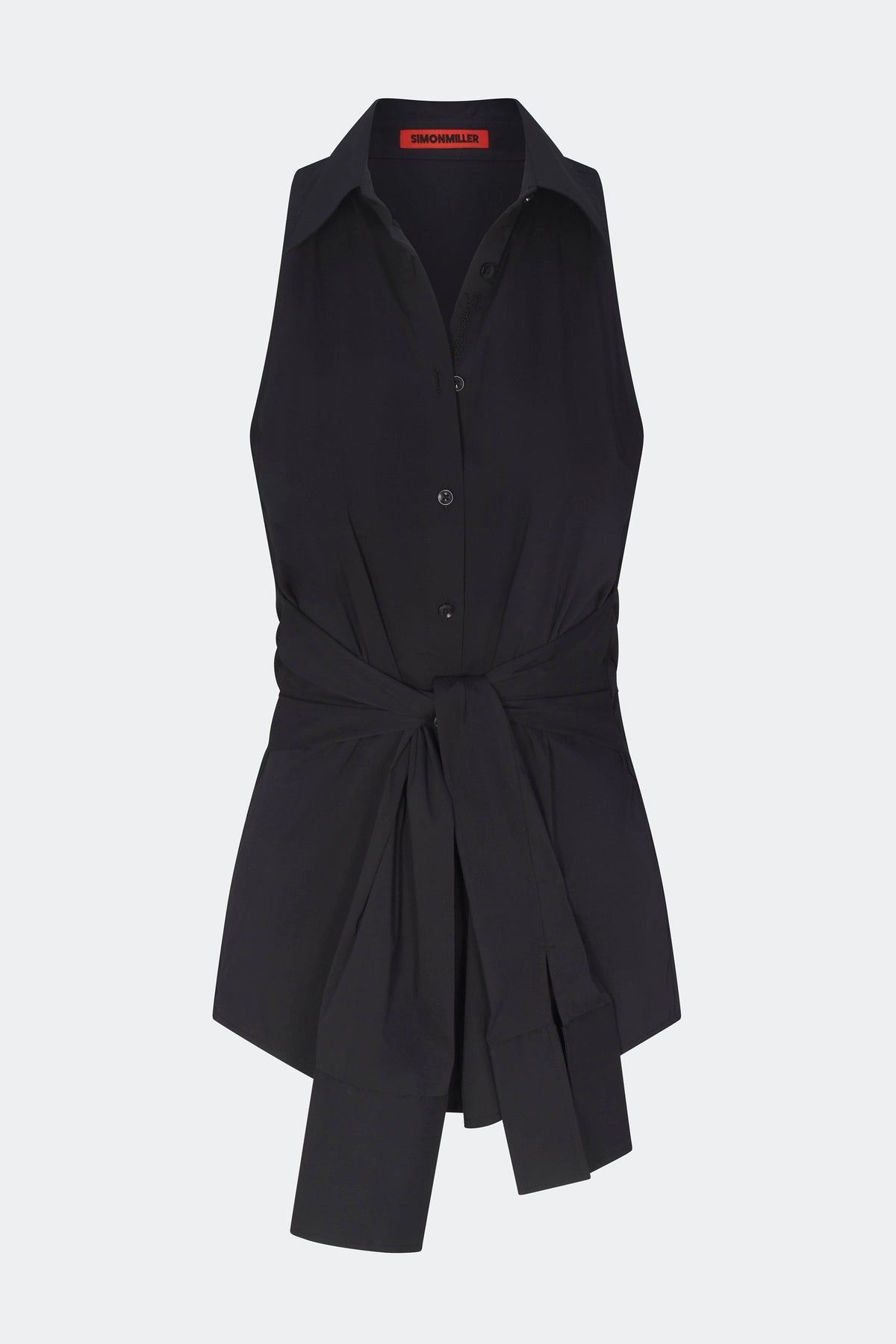 Inna Sleeveless Poplin Top In Black