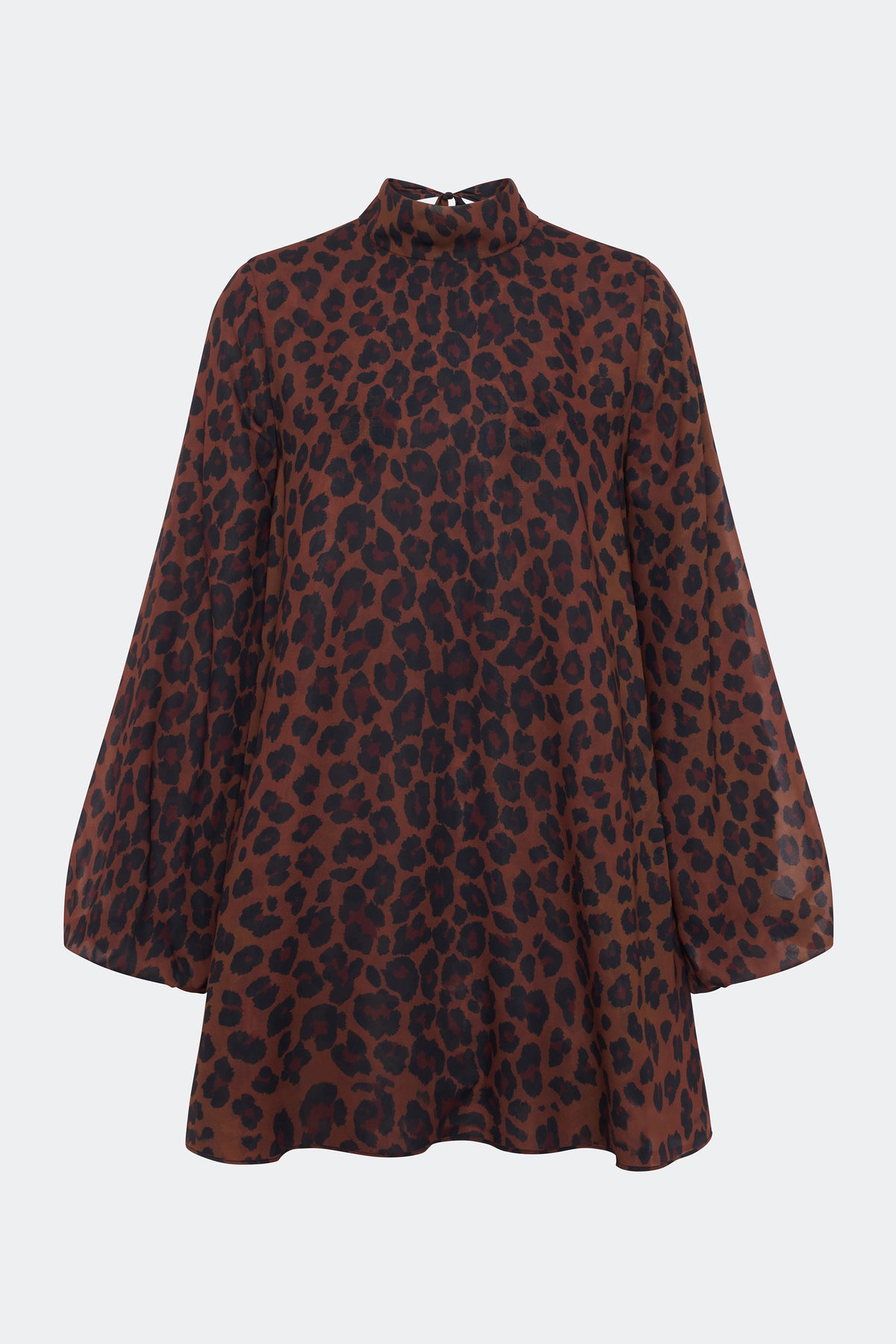 Joplin Chiffon Mini Dress In Choco Brown Leopard