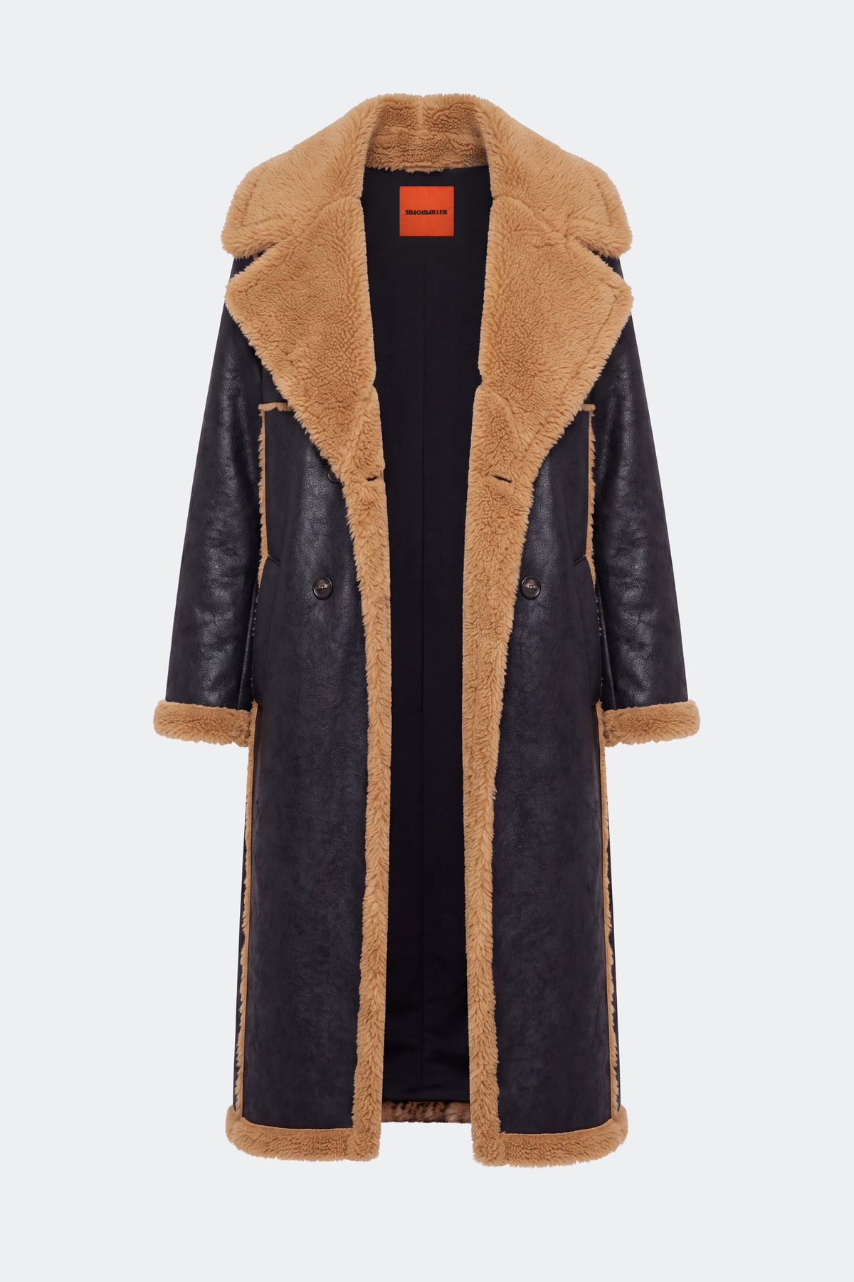 Jetz Faux Shearling Coat In Black