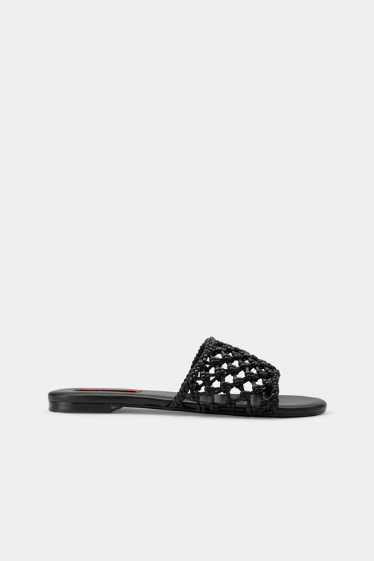 Knotted Salerno Sandal in Black