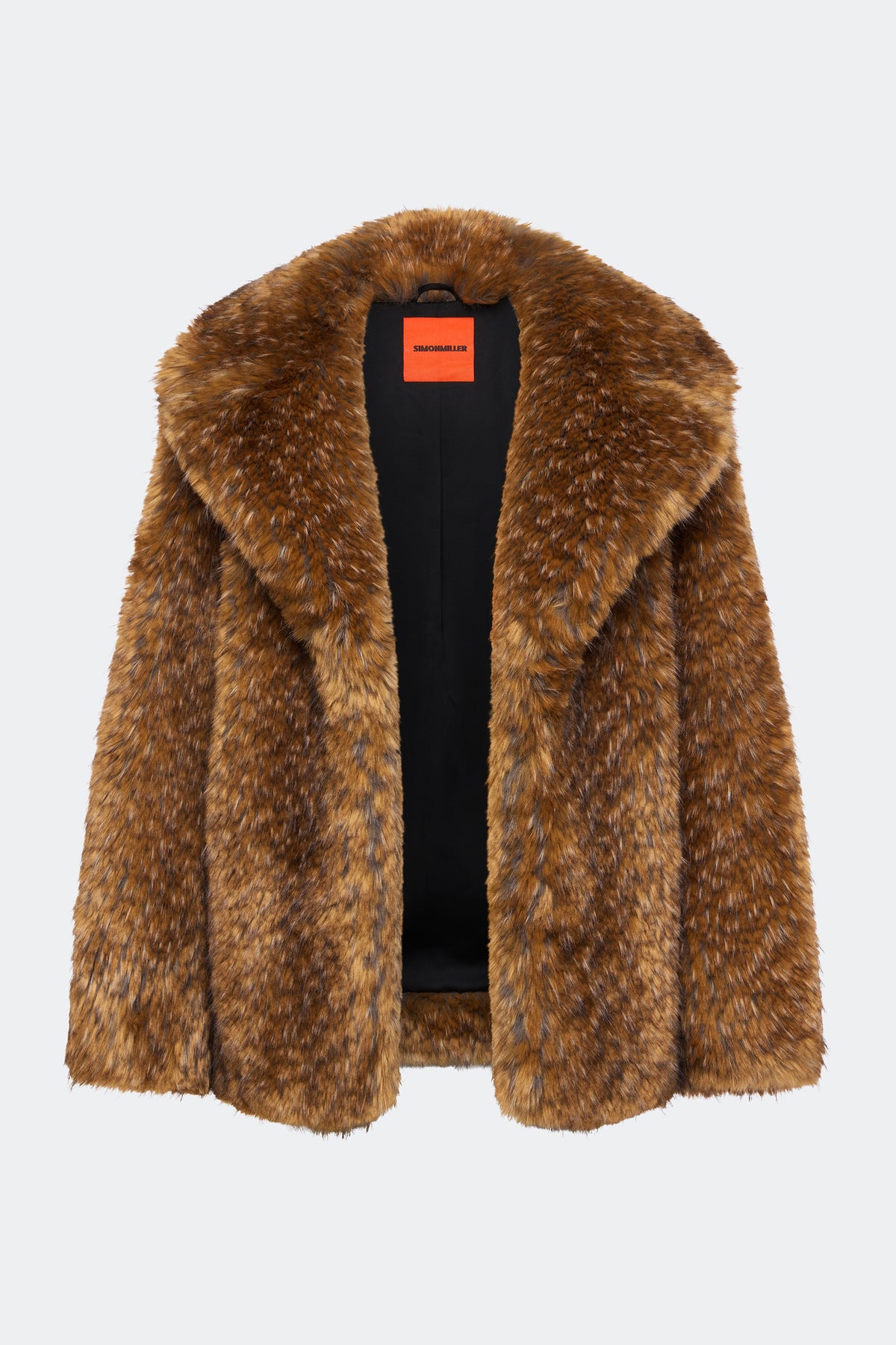 Knox Vegan Fur Coat In Tawny