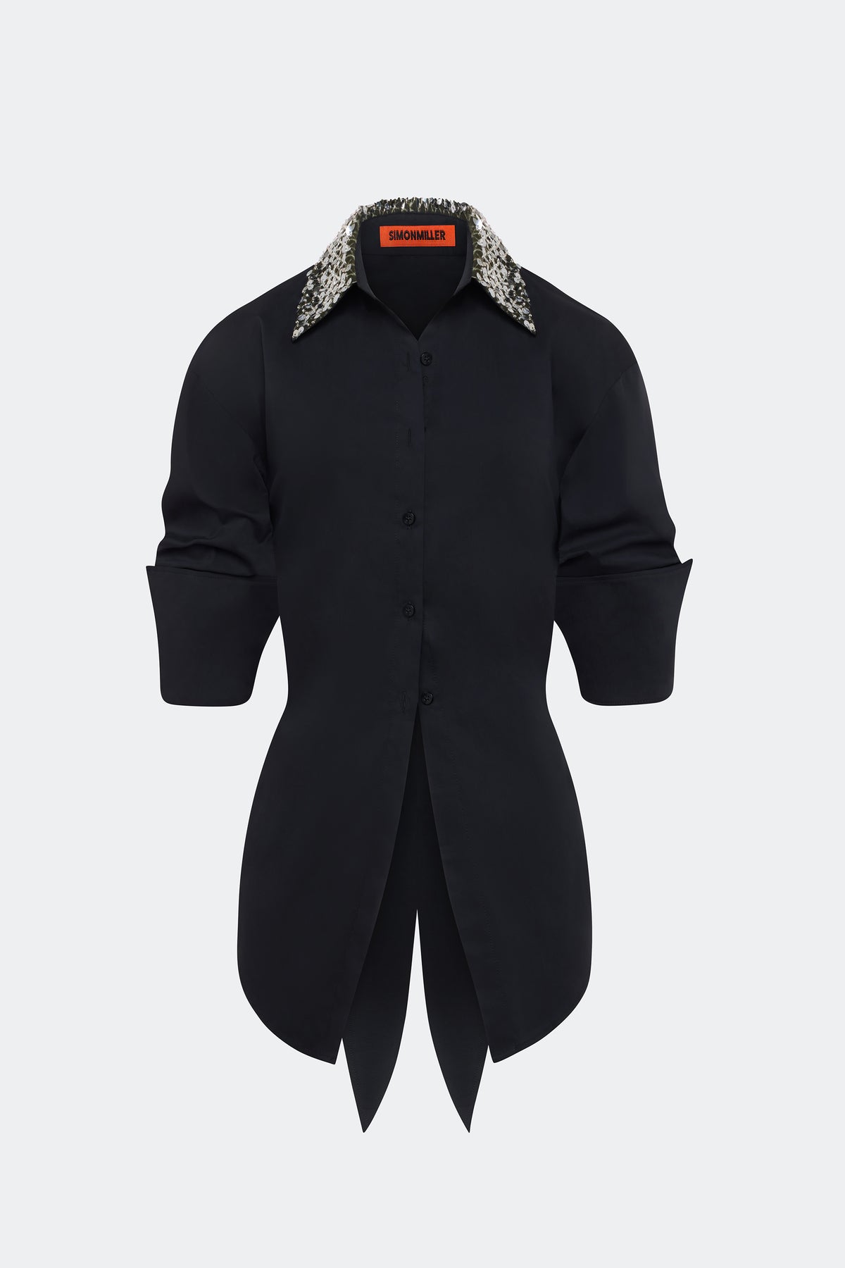 Loch Embellished Button Up In Black