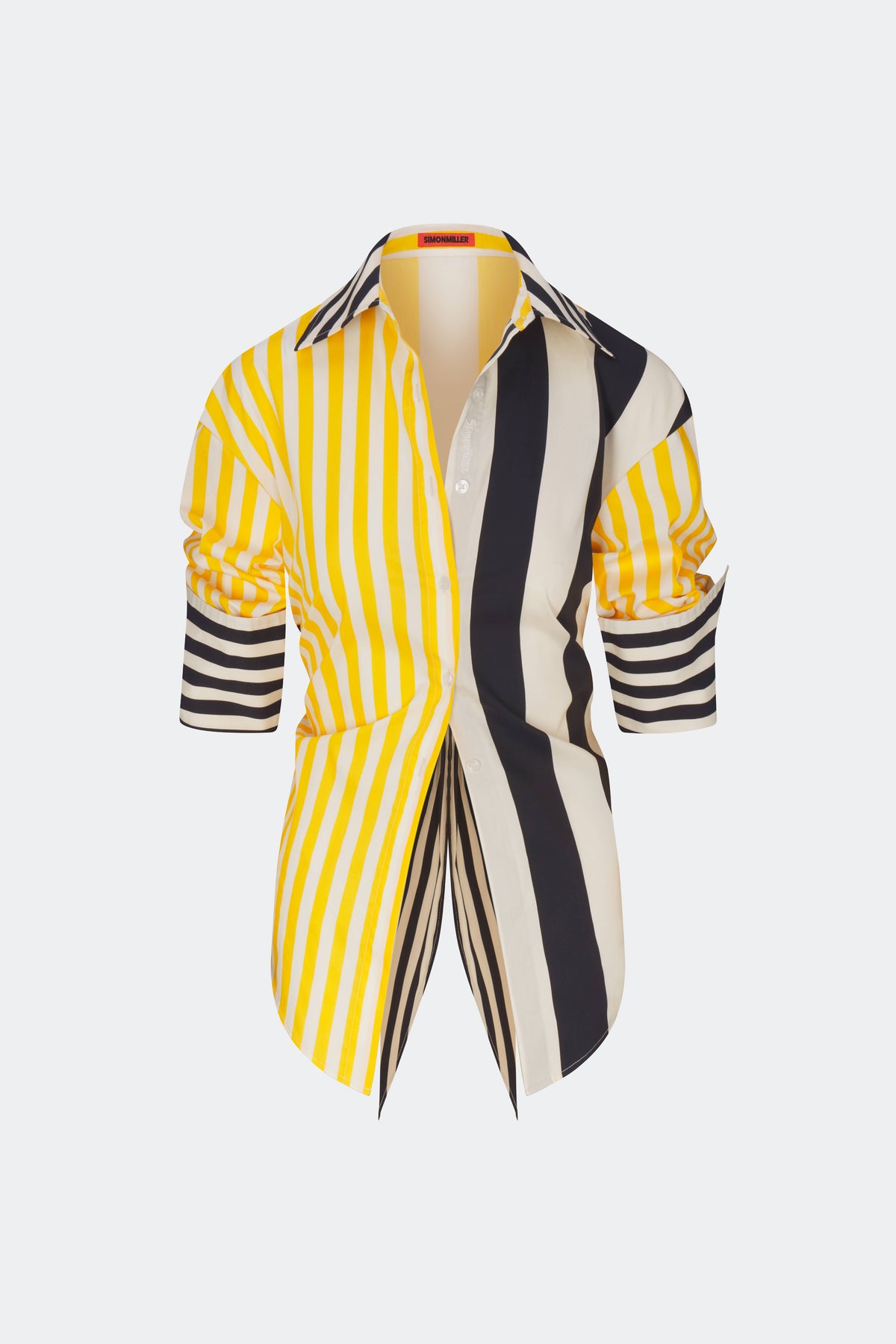 Loch Poplin Button Up in Sungold Stripe Combo