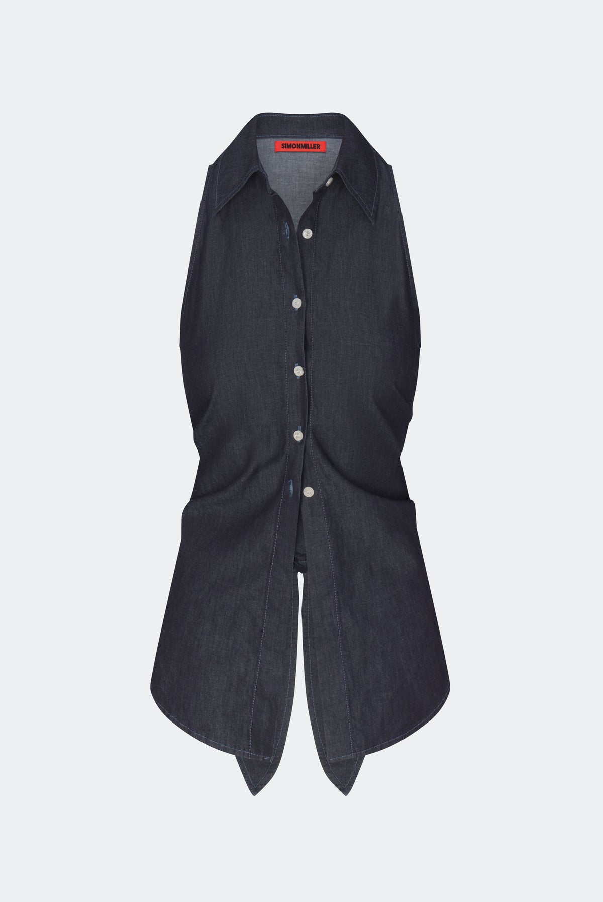 Loch Sleeveless Chambray Button Up in Indigo