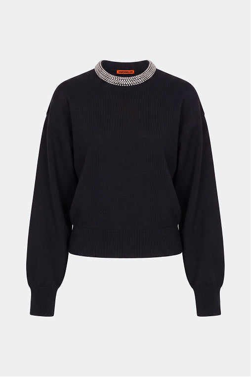 Lillian Embellished Sweater In Black