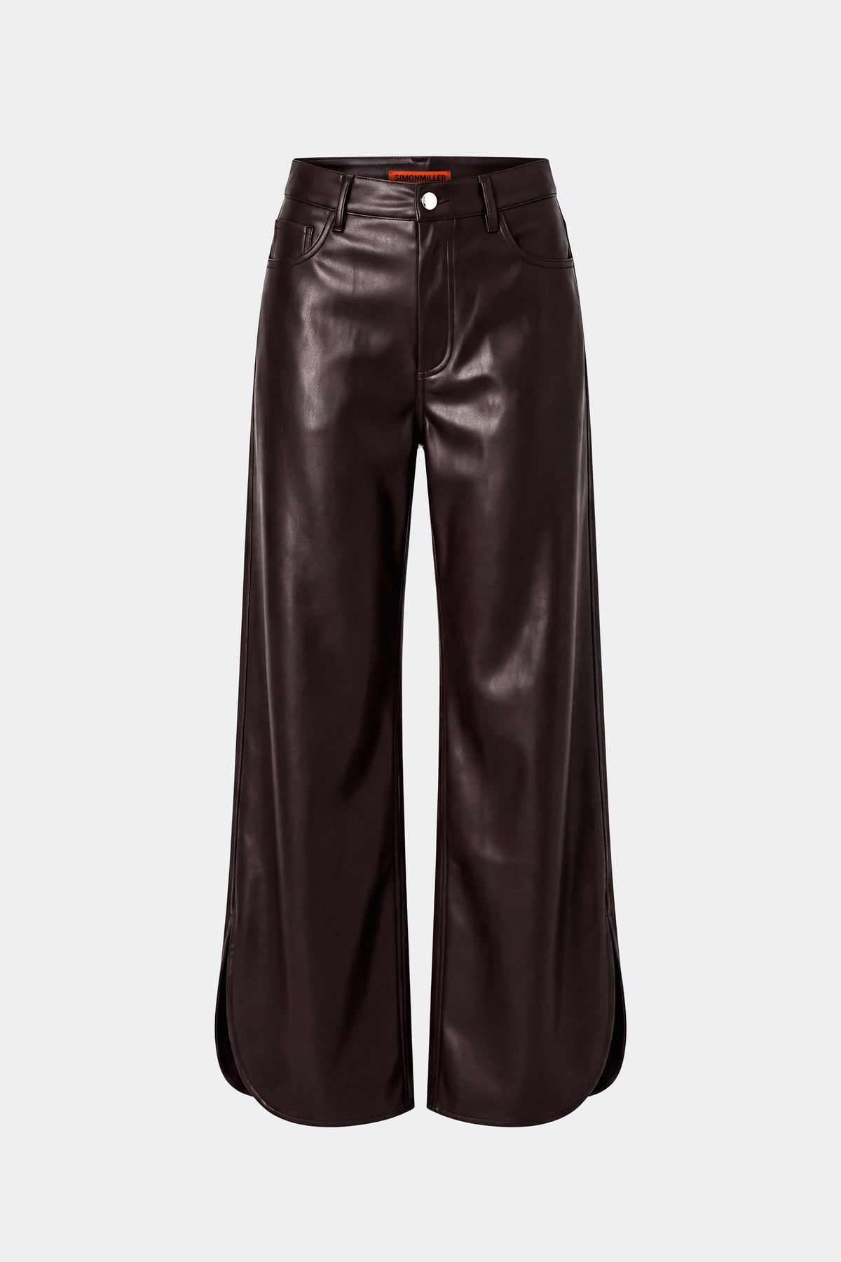 Livia Vegan Leather Pant In Dark Choco Brown