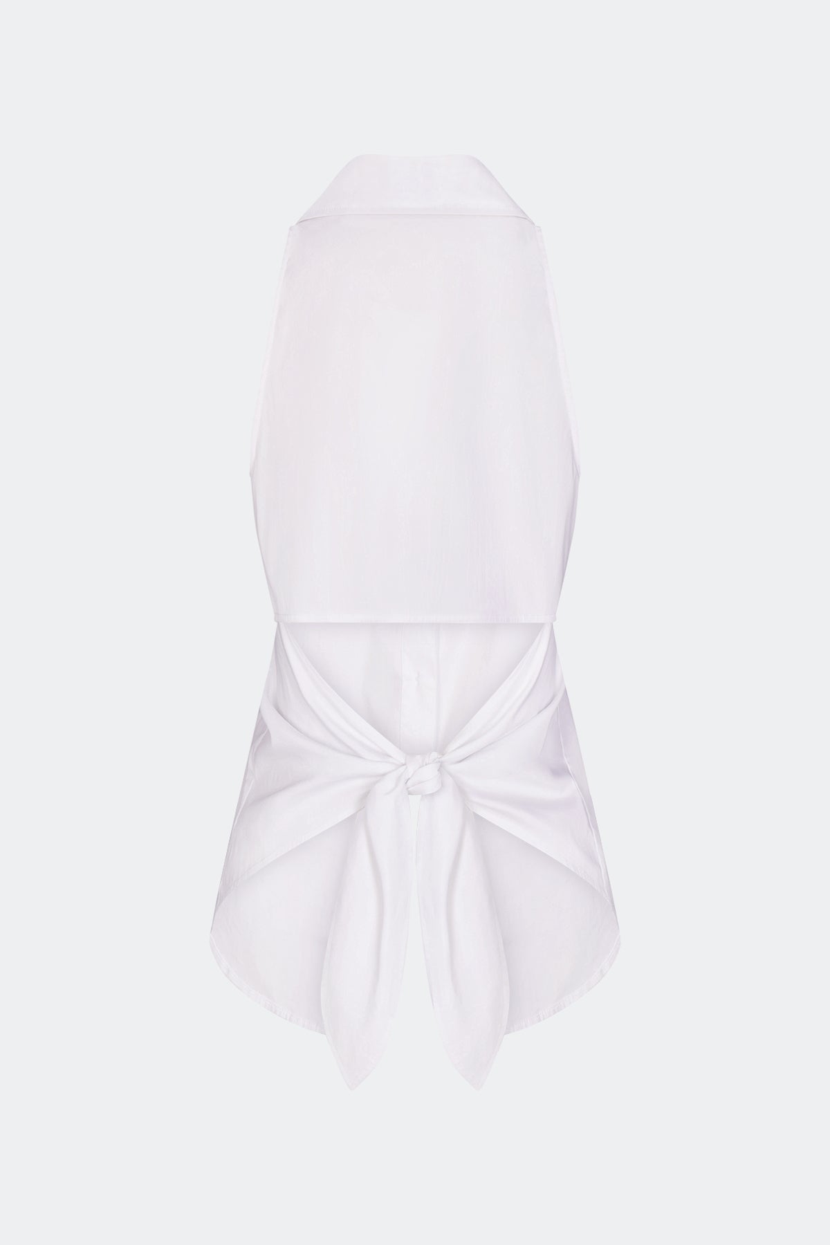 Loch Sleeveless Poplin Button Up In Macadamia