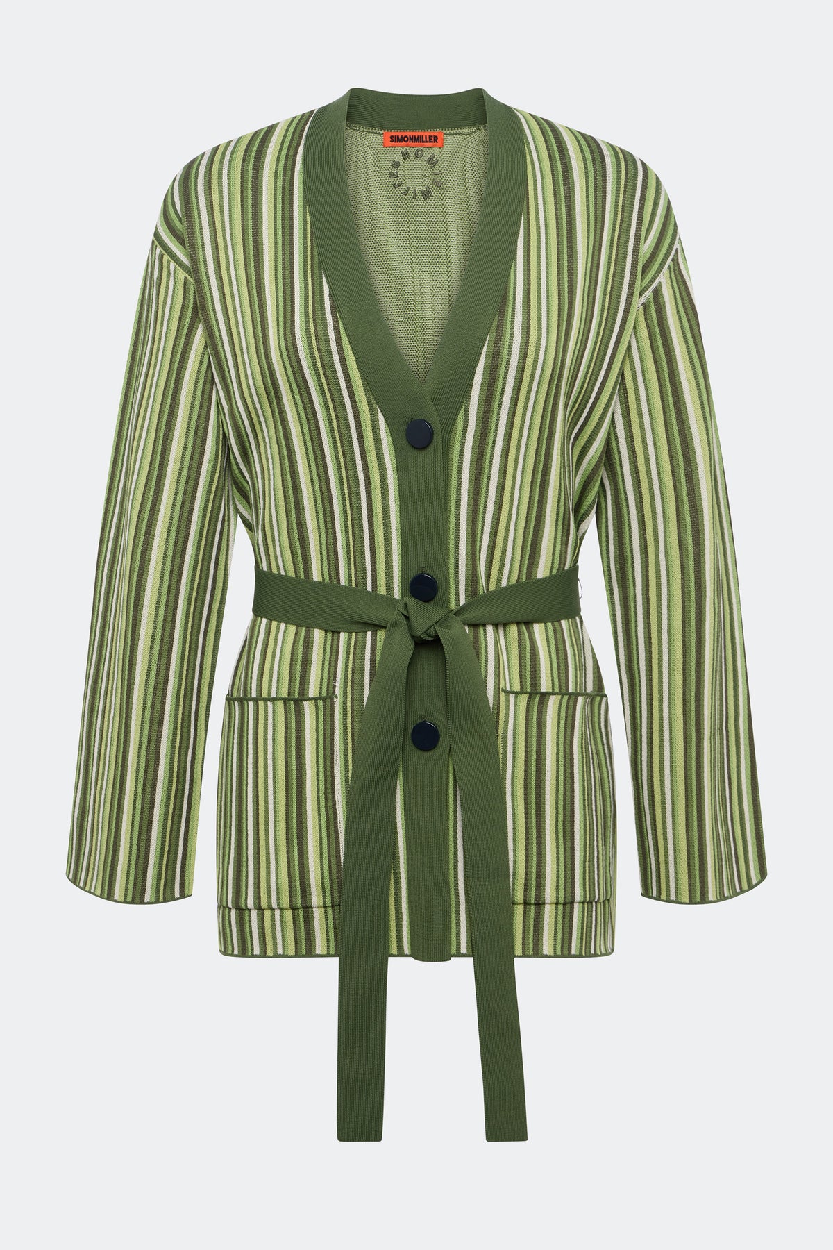 Max Belted Cardigan In Landscape Multi Stripe