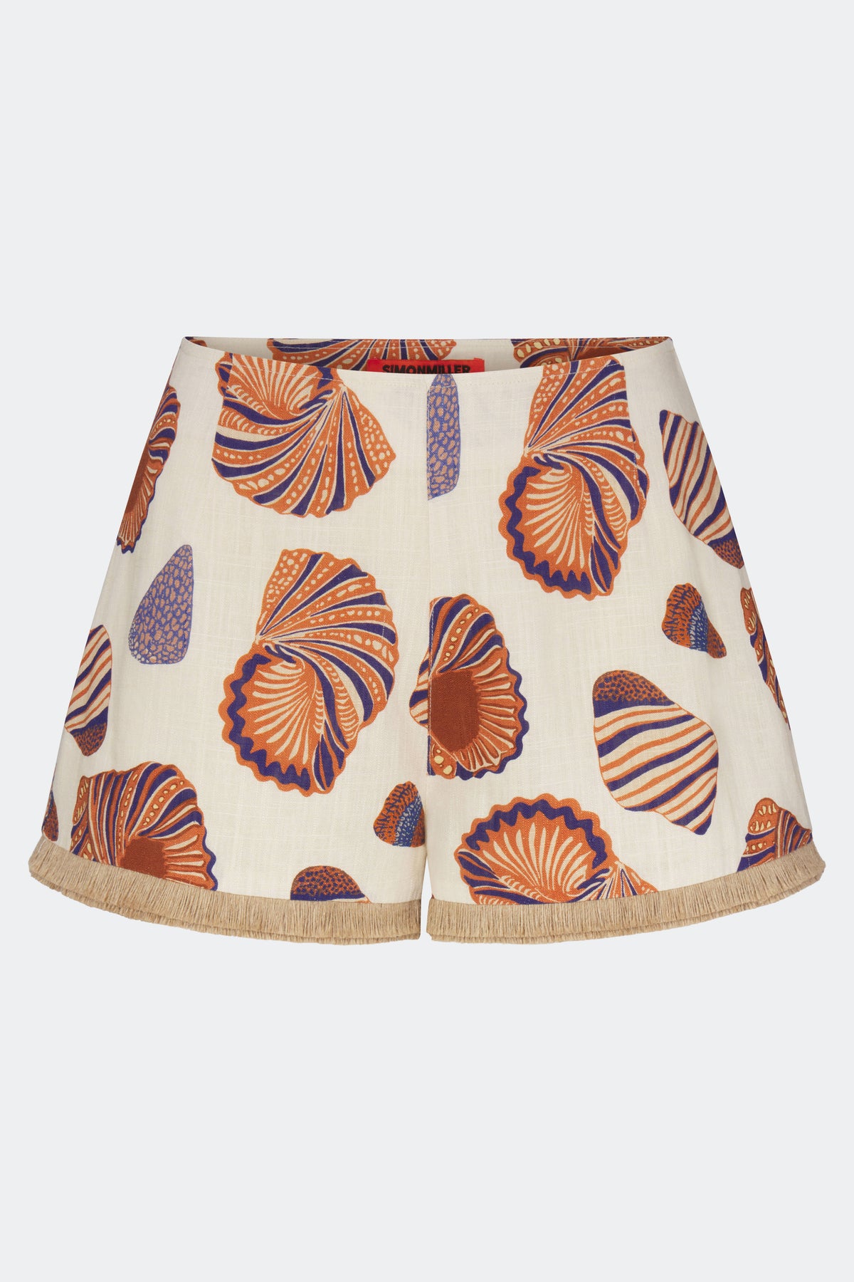 Mina Linen Fringe Short in Natural Shell