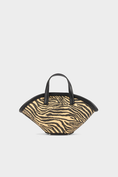 Mini Mercado Tote In Black/Natural Zebra | SIMONMILLER – Simon Miller