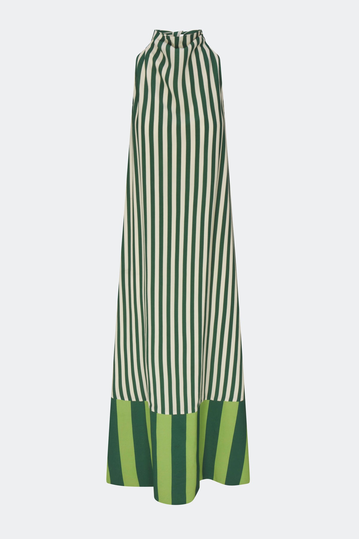 Mona Crepe Dress in Green Stripe Combo