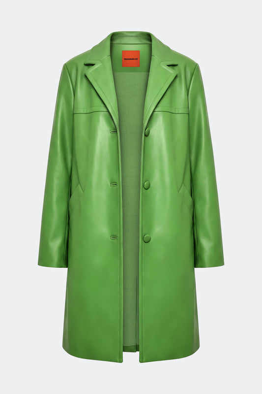Margot Vegan Leather Jacket In Matcha