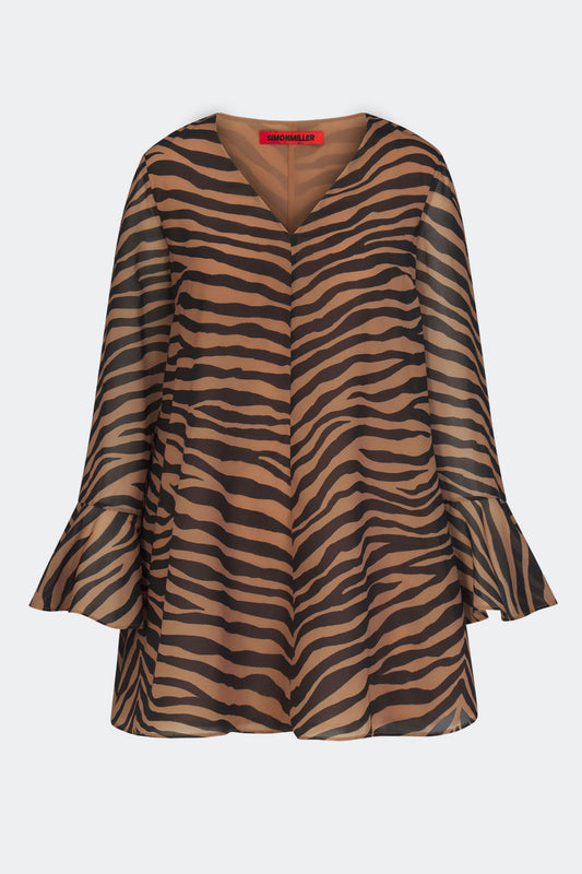 Marion Chiffon Dress In Tiger Stripe