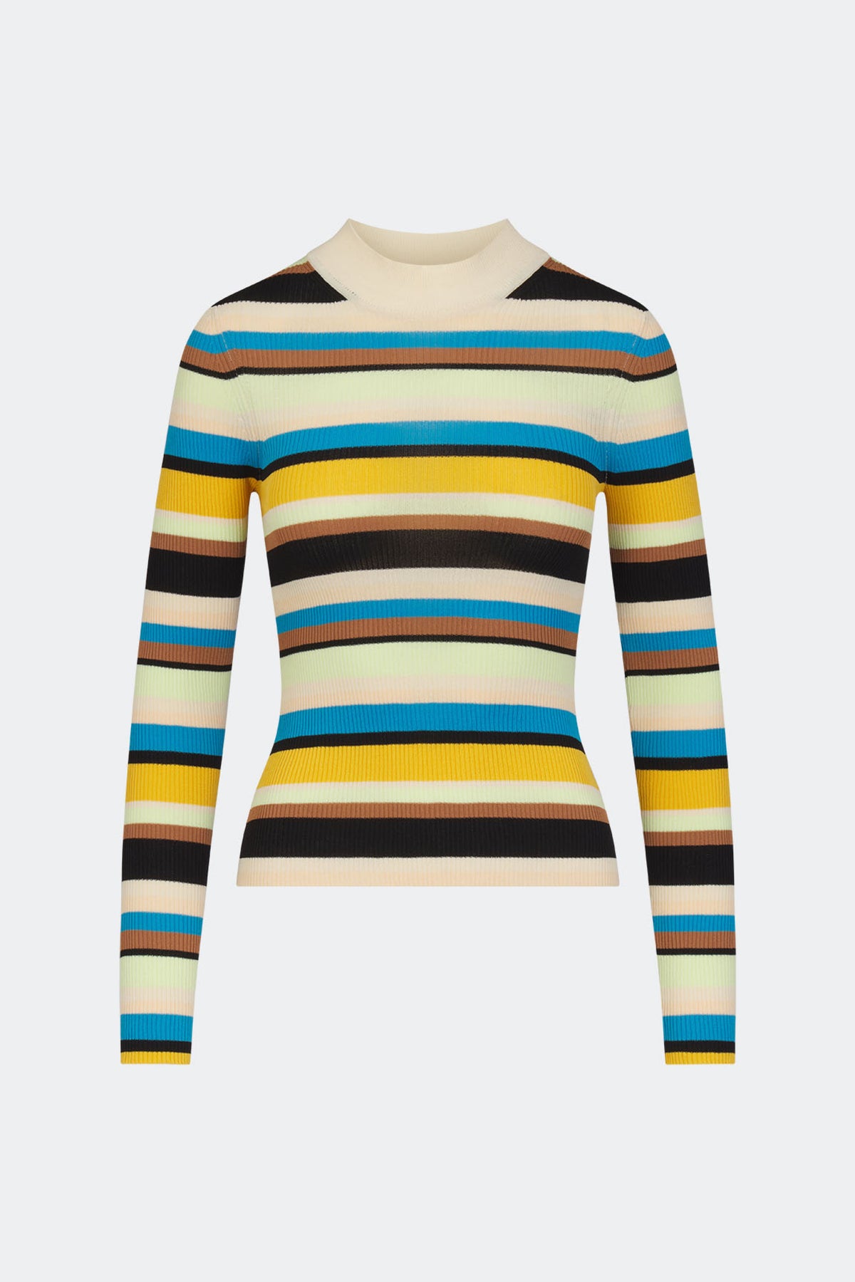 Mika Knit Long Sleeve Top In Ocean Stripe